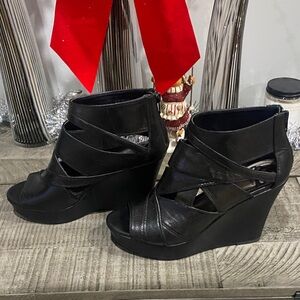 Fergalicious Black Wedge Sandals